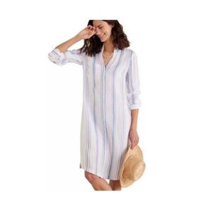 Soft Surroundings Adalia Linen Shirt Dress